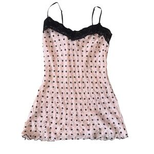 Y2K Twenty One Semi Sheer Lace Trim Cami Slip